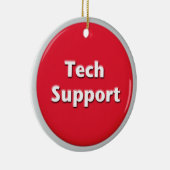 Tech Support Red Panic Button Keramisch Ornament (Rechts)