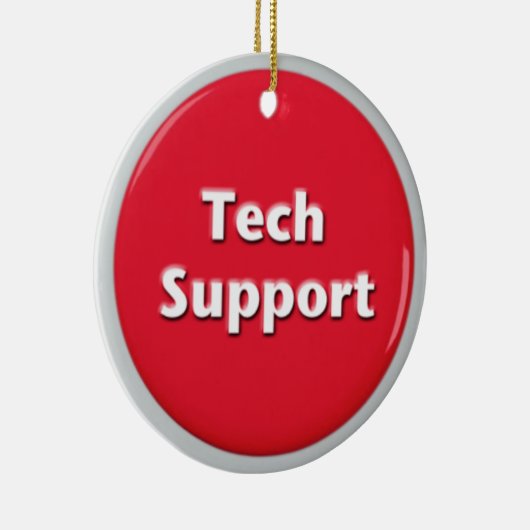 Tech Support Red Panic Button Keramisch Ornament (Rechts)
