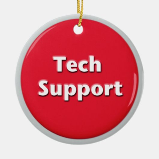 Tech Support Red Panic Button Keramisch Ornament (Voorkant)