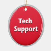 Tech Support Red Panic Button Keramisch Ornament (Links)