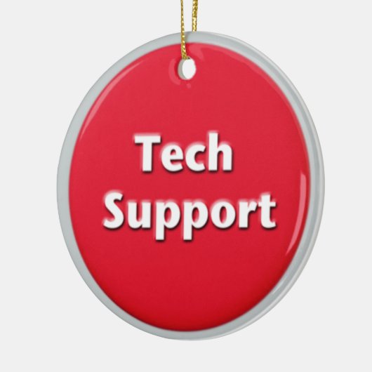 Tech Support Red Panic Button Keramisch Ornament (Links)