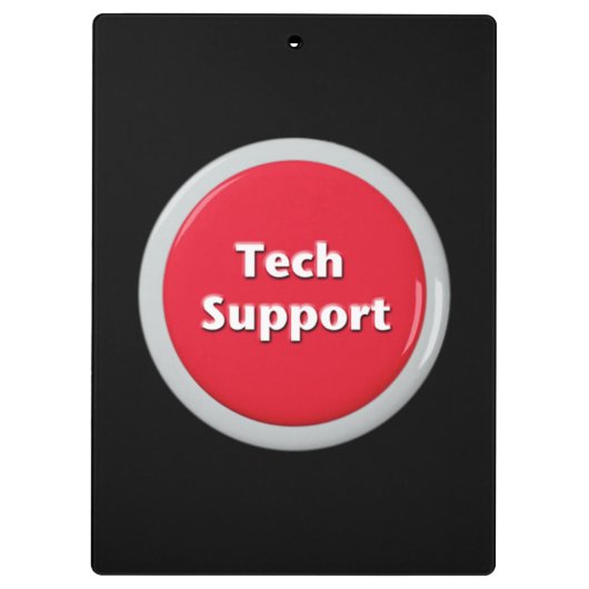 Tech Support Red Panic Button Klembord (Achterkant)