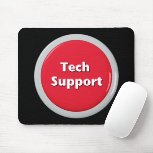 Tech Support Red Panic Button Muismat (Met muis)