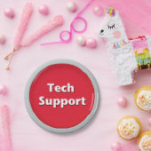 Tech Support Red Panic Button Papieren Bordje (Feest)