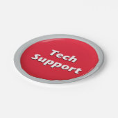 Tech Support Red Panic Button Papieren Bordje (Gekanteld)