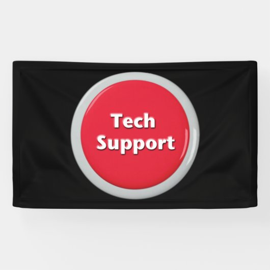 Tech Support Red Panic Button Spandoek (Horizontaal)