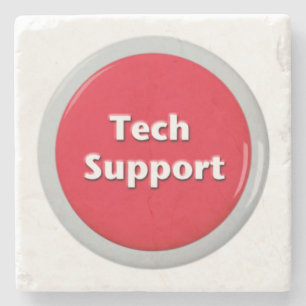 Tech Support Red Panic Button Stenen Onderzetter