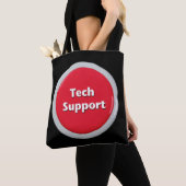 Tech Support Red Panic Button Tote Bag (Dichtbij)