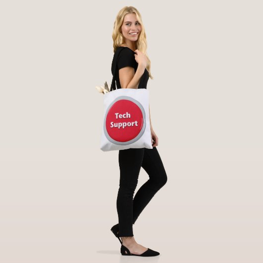 Tech Support Red Panic Button Tote Bag (Op model)