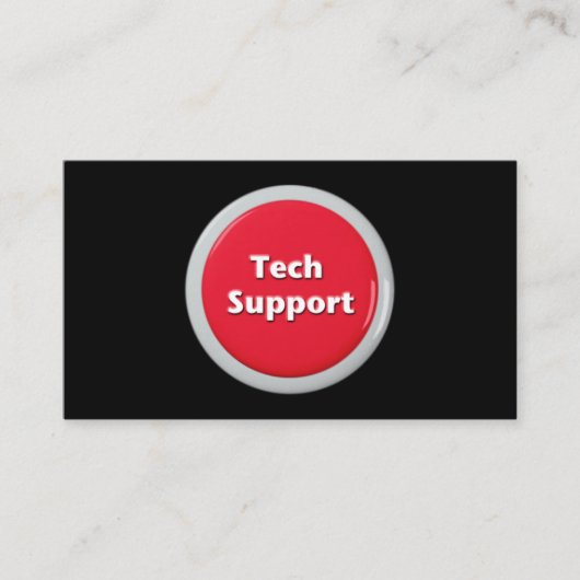 Tech Support Red Panic Button Visitekaartje (Voorkant)