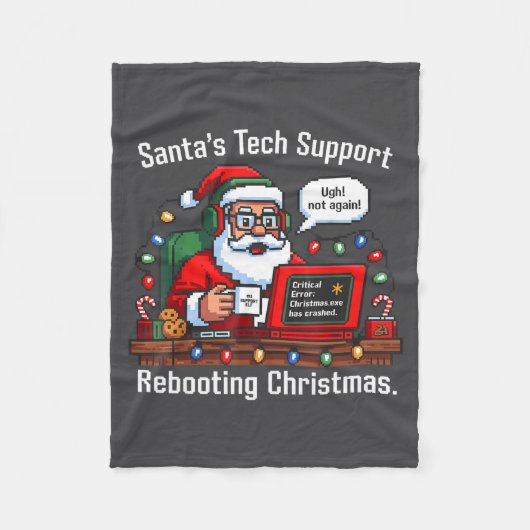 Tech Support s Santa Rebooting Meme Fleece Deken (Voorkant)