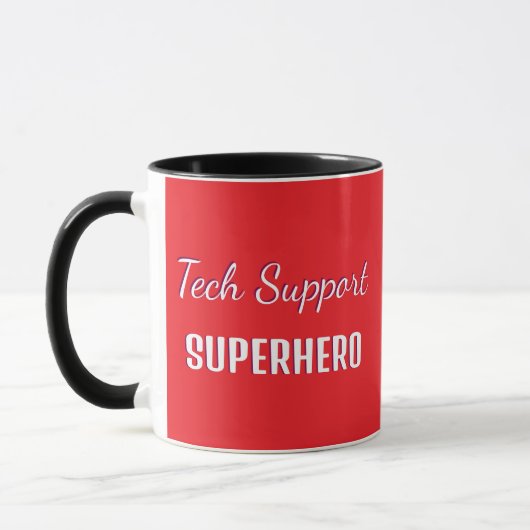 Tech Support Superheld Grappige Humor Monogrammed  Mok (Links)