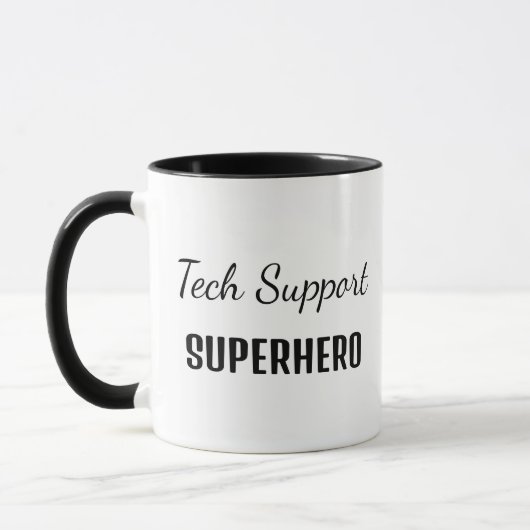 Tech Support Superhelden Computer Humor Monogram Mok (Links)