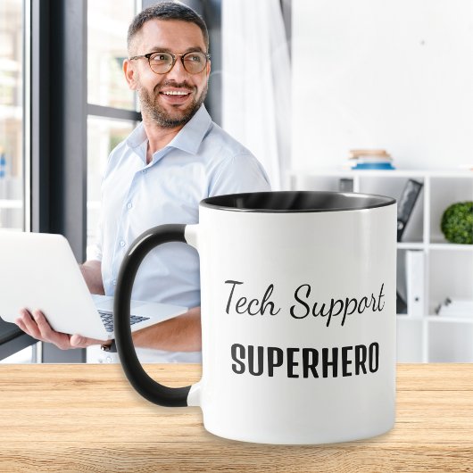 Tech Support Superhelden Computer Humor Monogram Mok