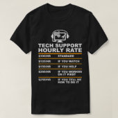 Tech Support Uourly Rate, Tech Computer Geek-cadea T-shirt (Design voorkant)