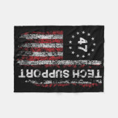 Tech Support Us Vlag Witte Huis Tech Support D.o. Fleece Deken (Voorkant (Horizontaal))