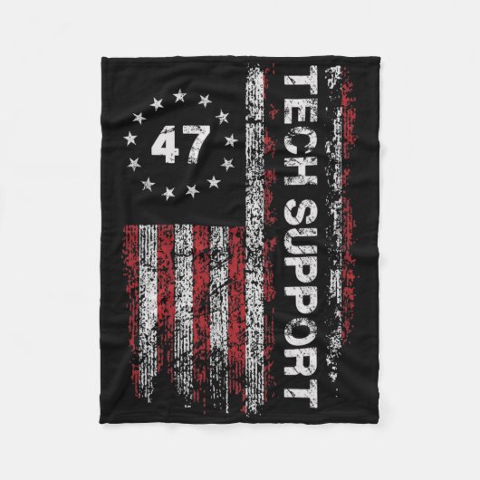 Tech Support Us Vlag Witte Huis Tech Support D.o. Fleece Deken (Voorkant)