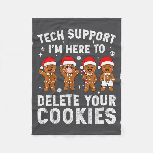 Tech Suprt Christmas Cookies Women Men Funny Chris Fleece Deken (Voorkant)