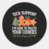 Tech Suprt Christmas Cookies Women Men Funny Chris Ronde Sticker (Voorkant)