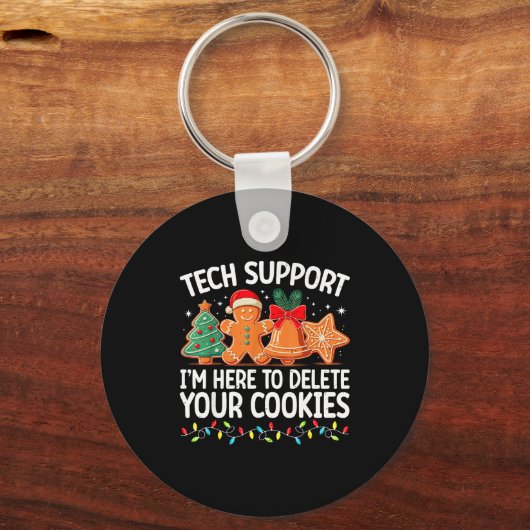 Tech Suprt Christmas Cookies Women Men Funny Chris Sleutelhanger (Voorkant)