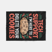 Tech Suprt Christmas Helpdesk Computer Geek Cookie Fleece Deken (Voorkant (Horizontaal))