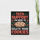 Tech Suprt Christmas Helpdesk Computer Geek Cookie Kaart (Voorkant)