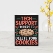 Tech Suprt Christmas Helpdesk Computer Geek Cookie Kaart (Gele Bloem)