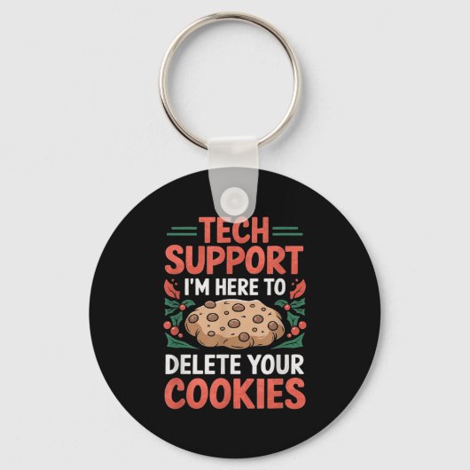 Tech Suprt Christmas Helpdesk Computer Geek Cookie Sleutelhanger (Voorkant)