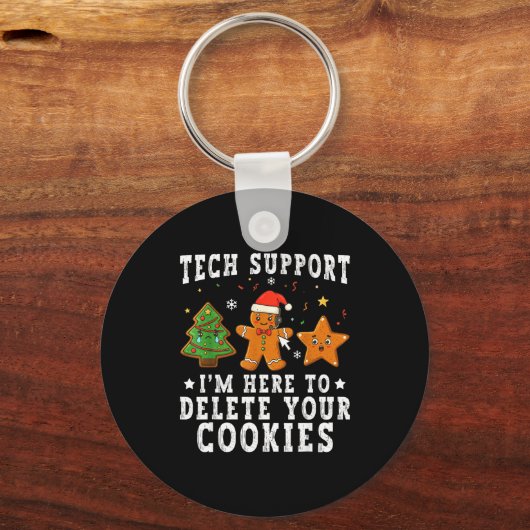 Tech Suprt Christmas I'm Here To Delete Your Cooki Sleutelhanger (Voorkant)