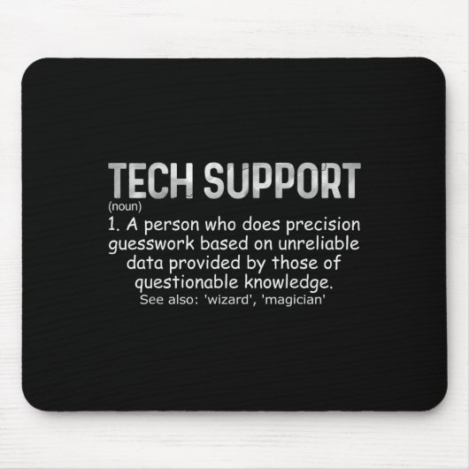 Tech Suprt Definition Tee Funny It Computer Nerd T Muismat (Voorkant)