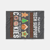 Tech Suprt Delete Cookies Funny Design Christmas P Fleece Deken (Voorkant (Horizontaal))