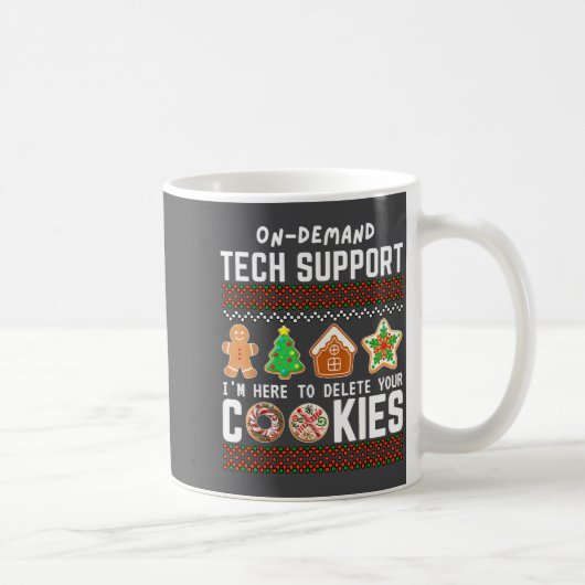 Tech Suprt Delete Cookies Funny Design Christmas P Koffiemok (Rechts)