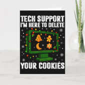 Tech Suprt Delete Your Cookies Men Ugly Christmas Kaart (Voorkant)
