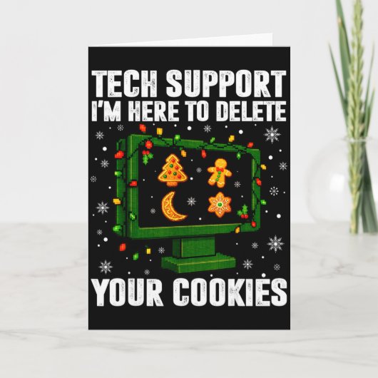 Tech Suprt Delete Your Cookies Men Ugly Christmas  Kaart (Voorkant)