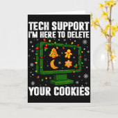 Tech Suprt Delete Your Cookies Men Ugly Christmas  Kaart (Gele Bloem)