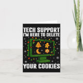 Tech Suprt Delete Your Cookies Men Ugly Christmas Kaart (Voorkant)