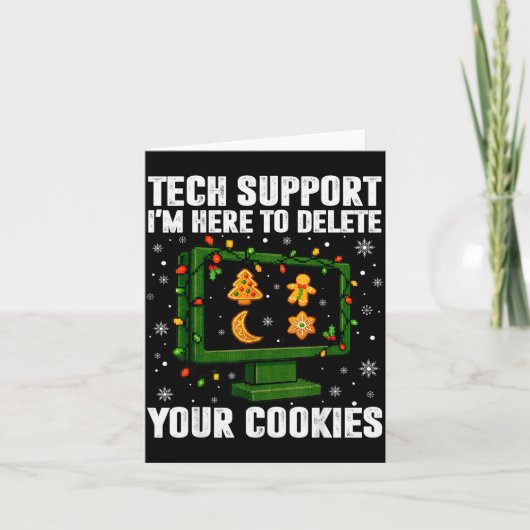 Tech Suprt Delete Your Cookies Men Ugly Christmas  Kaart (Voorkant)