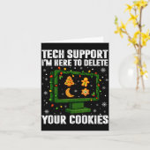 Tech Suprt Delete Your Cookies Men Ugly Christmas  Kaart (Gele Bloem)
