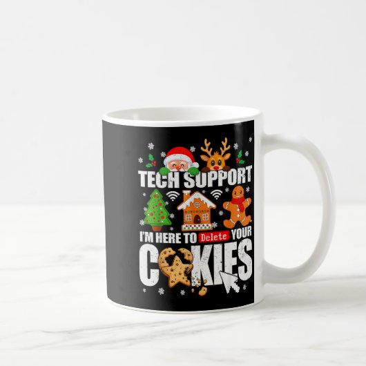 Tech Suprt Delete Your Cookies Men Ugly Christmas Koffiemok (Rechts)