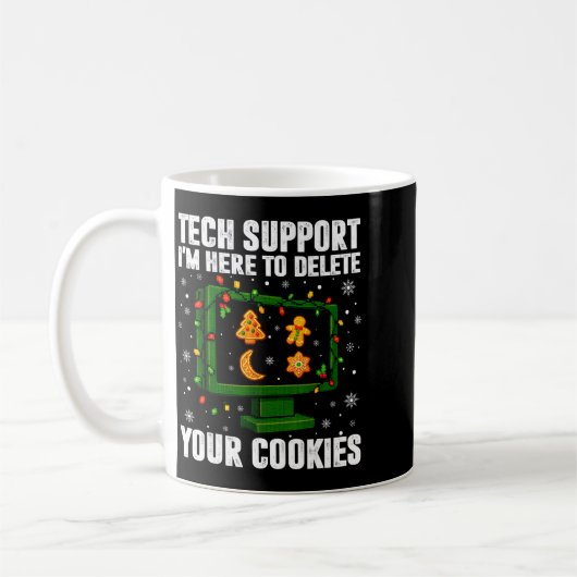 Tech Suprt Delete Your Cookies Men Ugly Christmas  Koffiemok (Links)