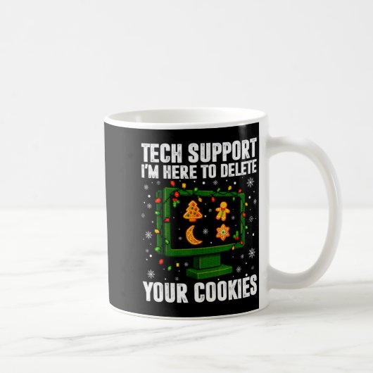 Tech Suprt Delete Your Cookies Men Ugly Christmas Koffiemok (Rechts)