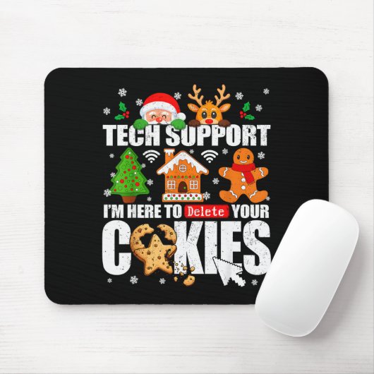 Tech Suprt Delete Your Cookies Men Ugly Christmas  Muismat (Met muis)