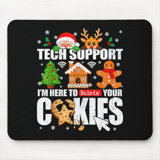 Tech Suprt Delete Your Cookies Men Ugly Christmas  Muismat (Voorkant)