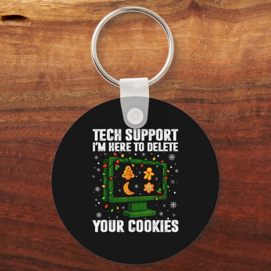 Tech Suprt Delete Your Cookies Men Ugly Christmas Sleutelhanger (Voorkant)