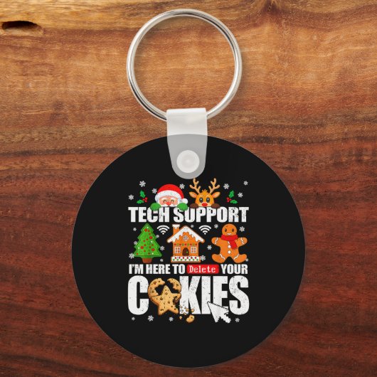 Tech Suprt Delete Your Cookies Men Ugly Christmas  Sleutelhanger (Voorkant)