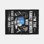 Tech Suprt Design For Men, Boys, Dad. Funny Meme  Fleece Deken (Voorkant (Horizontaal))