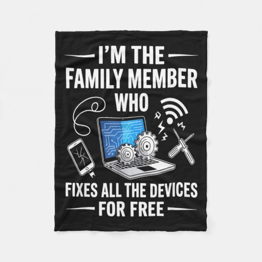 Tech Suprt Design For Men, Boys, Dad. Funny Meme  Fleece Deken (Voorkant)