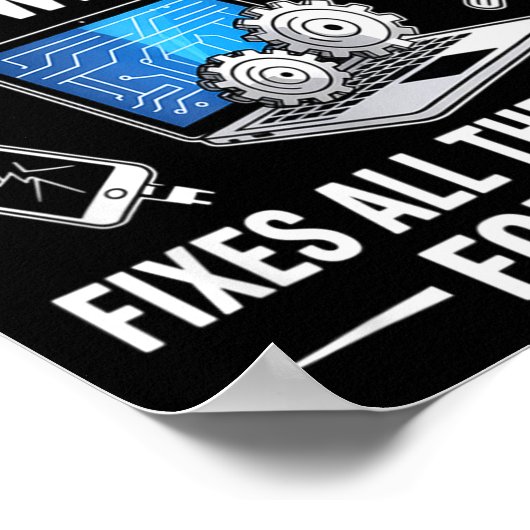 Tech Suprt Design For Men, Boys, Dad. Funny Meme  Poster (Hoek)