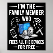 Tech Suprt Design For Men, Boys, Dad. Funny Meme  Poster (Voorkant)