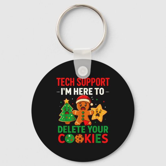Tech Suprt Here To Delete Cookies Christmas Men Wo Sleutelhanger (Voorkant)